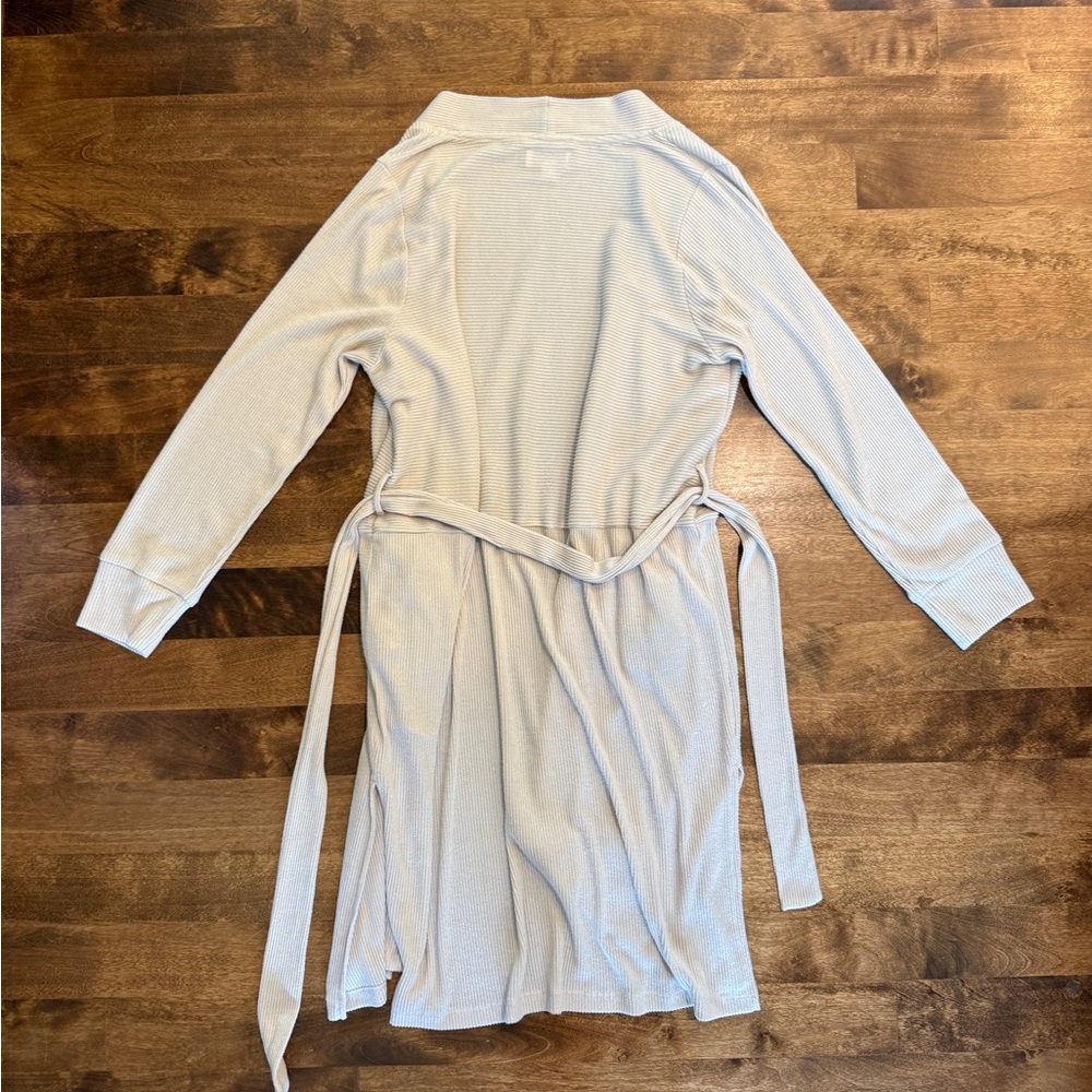 GAP Cream Ribbed Knit Cardigan Robe - Picture 3 of 3